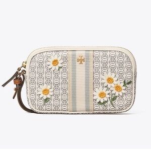Tory Burch Gemini Link Canvas Daisy Applique Wristlet
